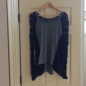 Free people shirt with lace sleeves